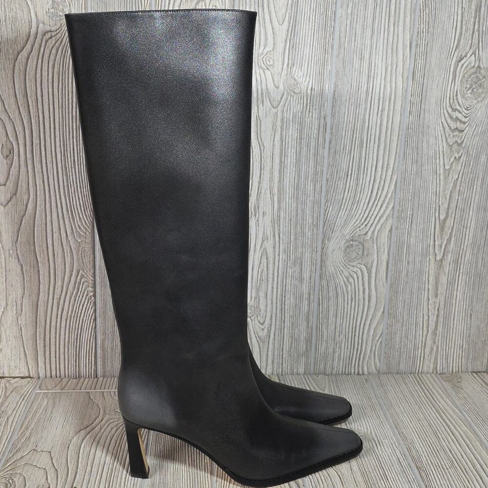 Michael Kors Darrah Black Fade Leather Heeled Boots Womens Size 9.5 - Picture 2 of 13